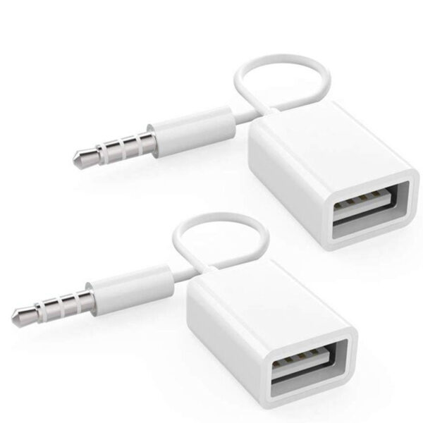 3.5毫米公辅助音频插头插孔到 USB 2.0 母头 USB 电缆 (1)