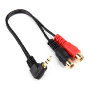 3.5Mm Right Angle Plug To 2 Rca 3 Rca Socket Cable (1)