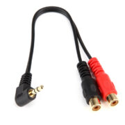 3.5Mm Right Angle Plug To 2 Rca 3 Rca Socket Cable (2)