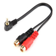 3.5Mm Right Angle Plug To 2 Rca 3 Rca Socket Cable (3)