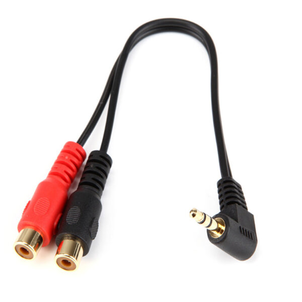 3.5Mm Right Angle Plug To 2 Rca 3 Rca Socket Cable (4)