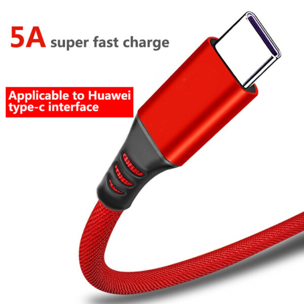 3A Fast Charging USB Type C Cable,مضفر USB-C إلى USB-A نوع C الكابلات (2)