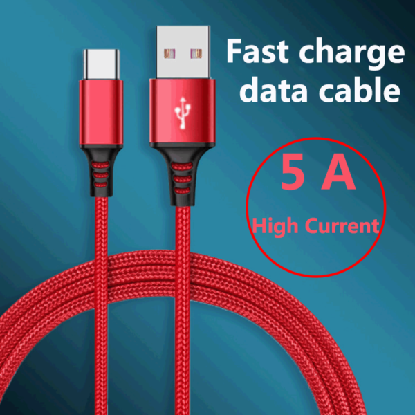 3A Fast Charging USB Type C Cable,Braided USB-C to USB-A Type C Cables (2)