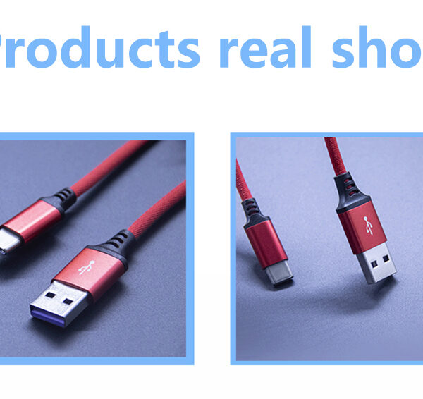 3A Fast Charging USB Type C Cable,مضفر USB-C إلى USB-A نوع C الكابلات (3)