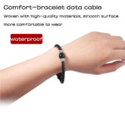Kundenspezifisches Leder Edelstahl Manschette Draht Gold Micro Data USB Armband Typ C Kabel (2)