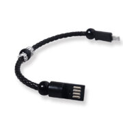 Cabo de punho de aço inoxidável de couro personalizado Fio de ouro micro dados USB Pulseira Tipo C Cabo (3)