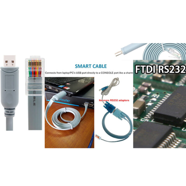 FTDI USB 2.0 Um RS232 RS485 FT232Rl TTL Adaptador Serial para RJ45 Sub Console Cabo para BMS de Lítio com Lable (3)