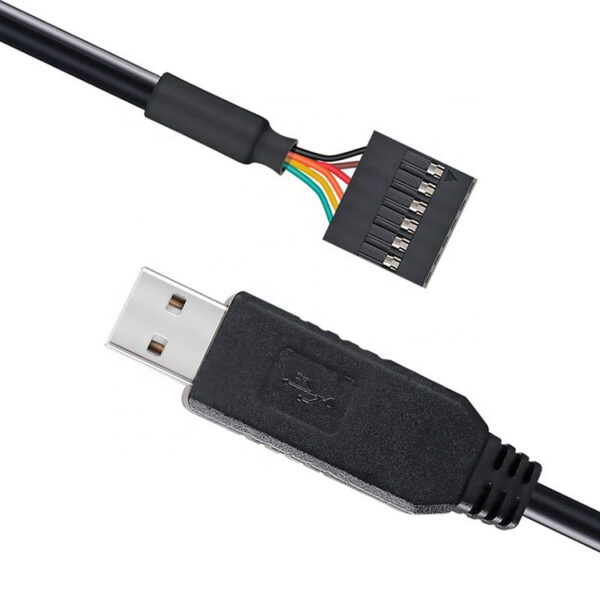 FTDI USB-TTL 직렬 5V 어댑터 케이블 포함 6 핀 0.1 인치 피치 암 소켓 헤더 (1)