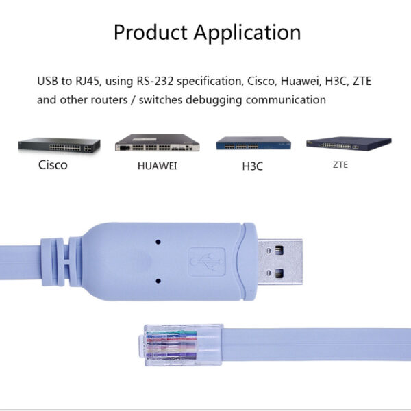 OEM 6FT FTDI-Chip USB 2.0 A B Stecker auf RJ45 Stecker RS232 Adapterkabel (3)