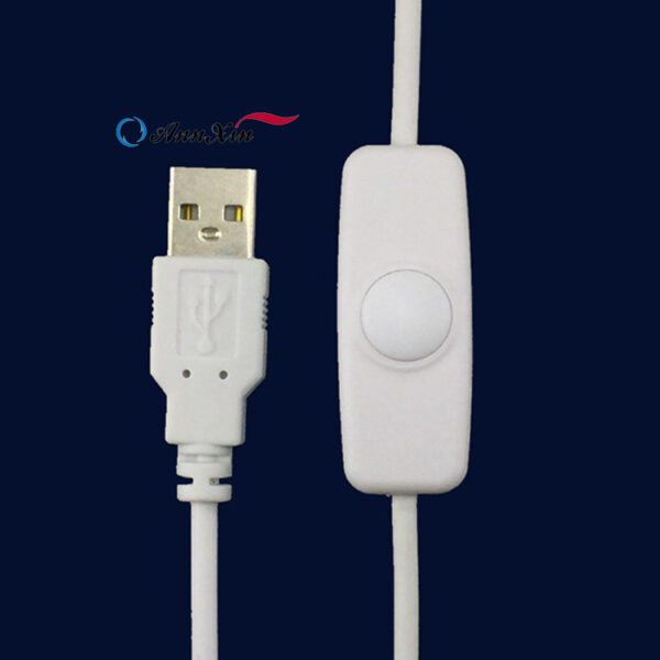 Удлинительный кабель USB On Off с кнопочной полосой переключателя шнура белый куполообразный (2)