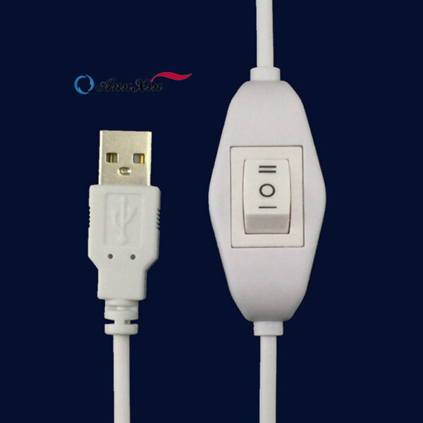 Удлинительный кабель USB On Off с кнопочной полосой переключателя шнура белый куполообразный (3)