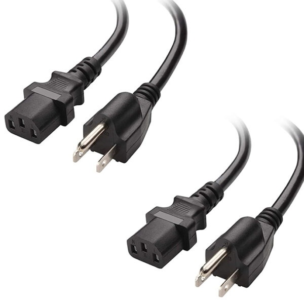 16 AWG Heavy Duty 3 Prong Computer Monitor Power Cord in 10 フィート (NEMA 5-15P to IEC C13) (4)