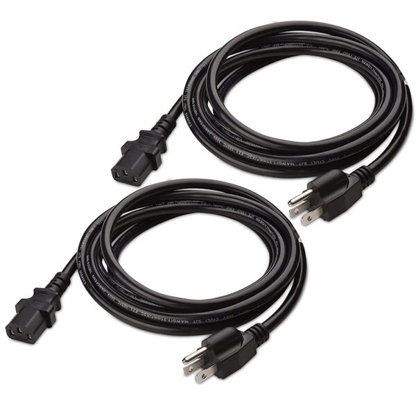 16 AWG Heavy Duty 3 Prong Computer Monitor Power Cord in 10 フィート (NEMA 5-15P to IEC C13) (5)