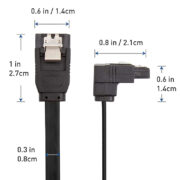 90 Grado ángulo recto SATA III 6.0 Gbps SATA Cable (SATA 3 Cable) negro – 18 Pulgadas (1)