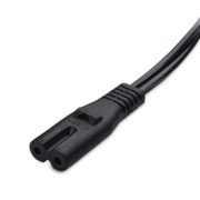 Non Polarized Power Cord, 2 Slot Power Cable (NEMA 1-15P to IEC C7) 10 Feet (1)