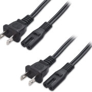 Cable de alimentación no polarizado, 2 Cable de alimentación de ranura (NEMA 1-15P a IEC C7) 10 Pies (4)