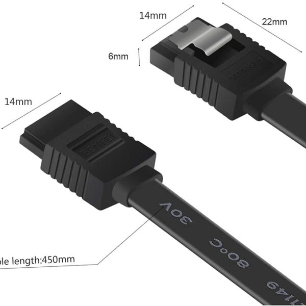 Câble SATA III, 3 Pack SATA Cable III 6Gbps Straight HDD SDD Data Cable (1)