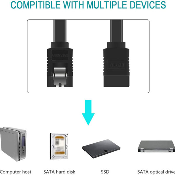 萨塔电缆三, 3 包装 SATA 电缆 III 6Gbps 直型硬盘 SDD 数据线 (4)