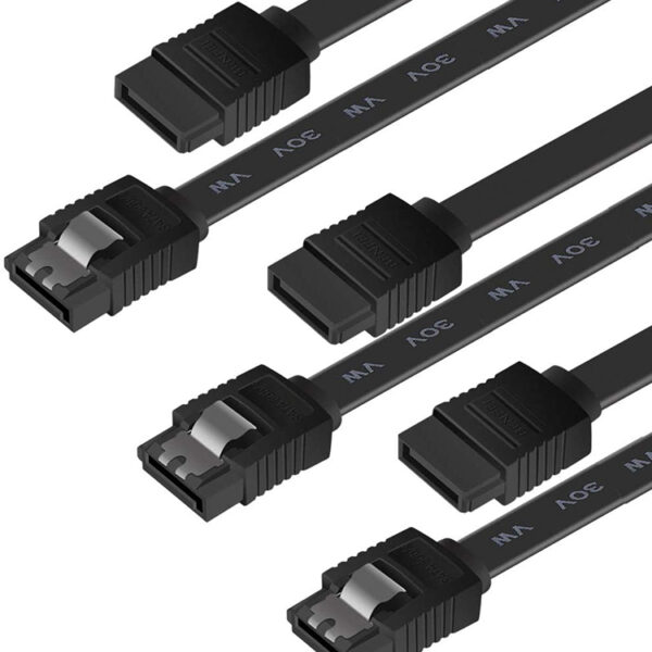 SATA Cable III, 3 Pack SATA Cable III 6Gbps Straight HDD SDD Data Cable (5)