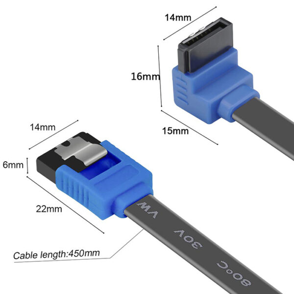 SATA Cable III 6Gbps 90 Degree Right Angle (1)