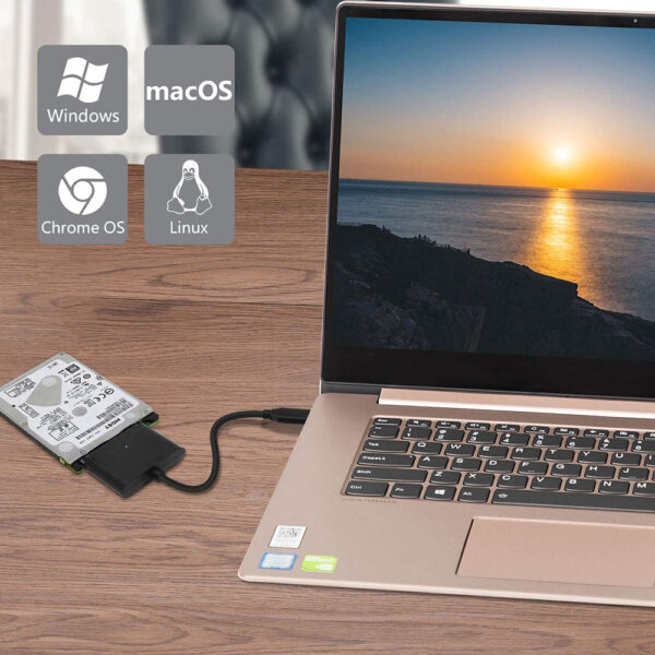 Cabo SATA para USB-C, USB-C to SATA III Hard Driver Adapter Compatible for 2.5 polegada HDD e SSD (5)