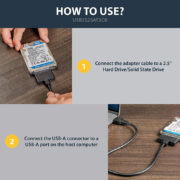 SATA 转 USB 电缆 USB 3.0 至 2.5" SATA III 硬盘适配器外部转换器，用于 SSDHDD 数据传输 (3)
