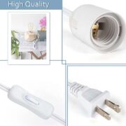 UsbLed Lamp Cord Extension Hanging Cable 360W Suitable For E26 E27 Socket With On Off Switch For Paper Lantern (1)