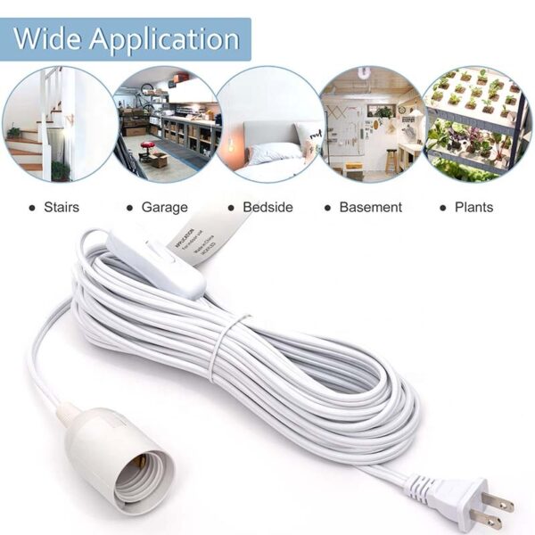 UsbLed Lamp Cord Extension Hanging Cable 360W Suitable For E26 E27 Socket With On Off Switch For Paper Lantern (4)